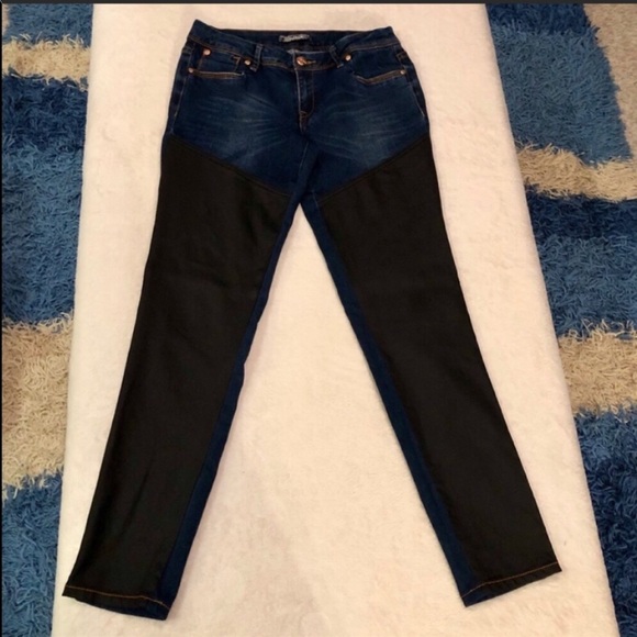 Twelve K Skinny Dual Color Moto Style Jeans Size 7 - Picture 3 of 6